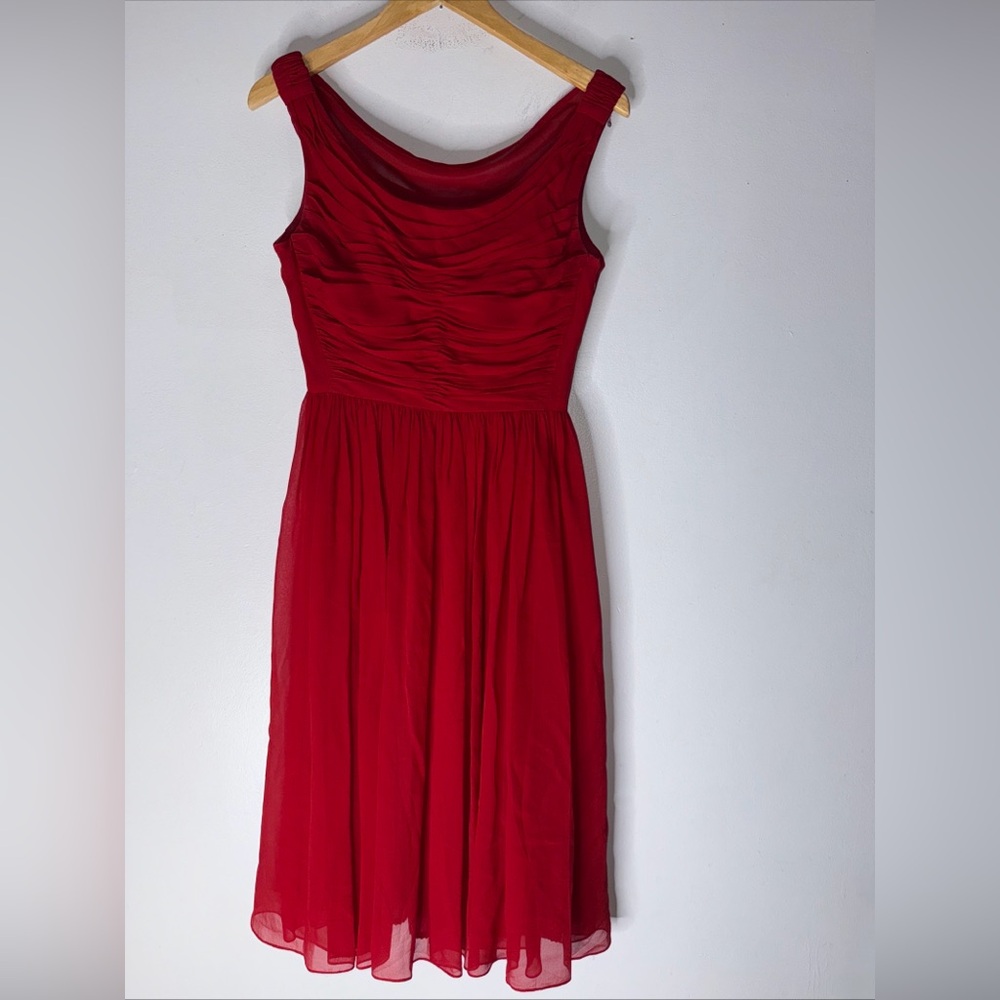 moulinette soeurs Red Silk‎ Chiffon Fit N Flare Sleeveless Dress Size 2